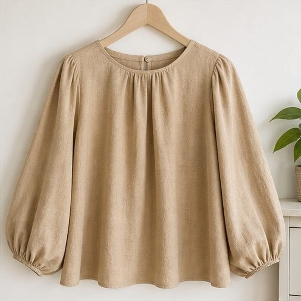 Camel Peplum Top